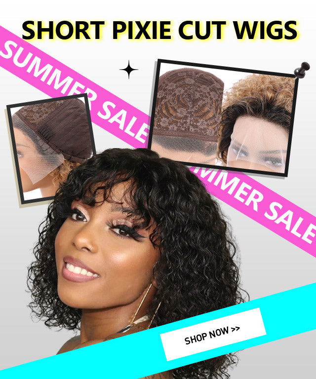 Short Pixie Cut Wigs for Women 13x1 Curly Lace Front Human Hair Wigs Remy Hair Curly Wigs Natural Black 150 Density