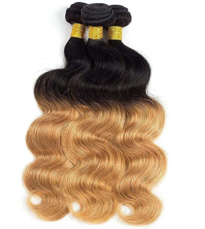 1B27 Ombre Honey Blonde Golden Body Wave 3 Bundles 100% Remy Human Hair Weave