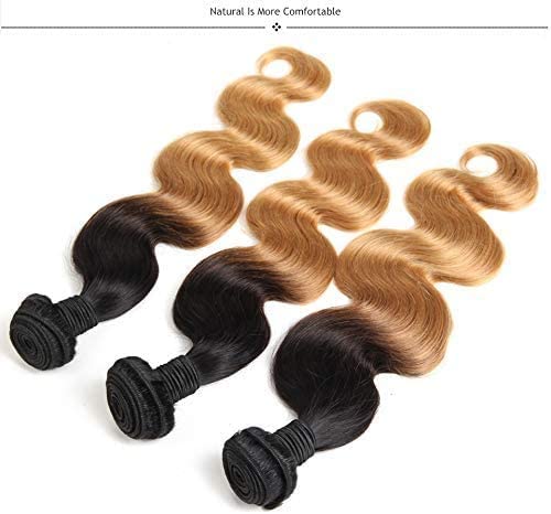 1B27 Ombre Honey Blonde Golden Body Wave 3 Bundles 100% Remy Human Hair Weave