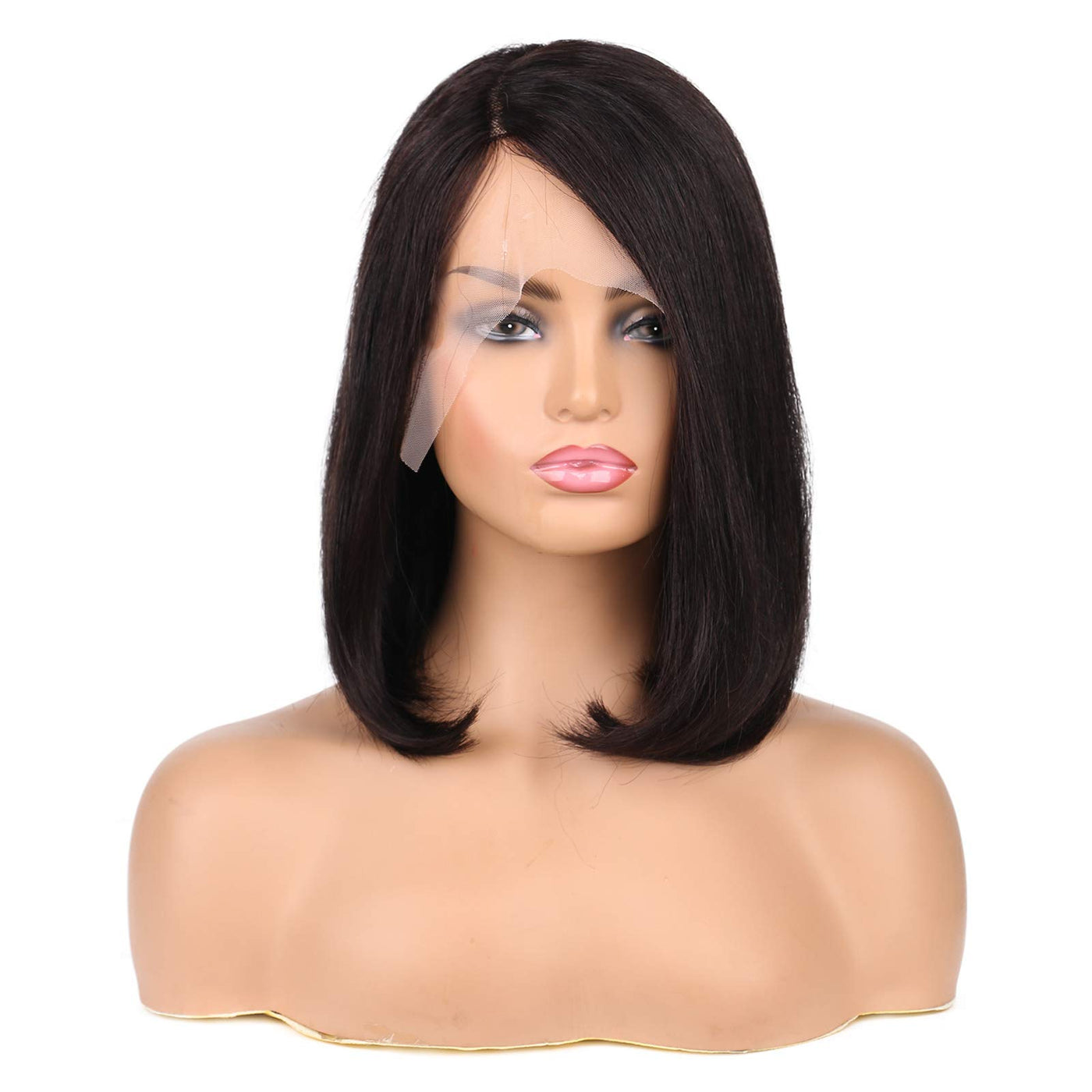 Bob Wig Right Side Part Human Hair Straight L Part Glueless Wigs for Women 150% Density