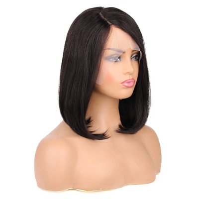 Bob Wig Right Side Part Human Hair Straight L Part Glueless Wigs for Women 150% Density