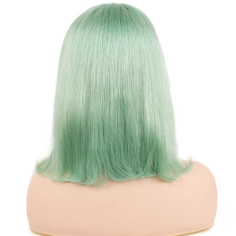 Mint Green Straight Bob Lace Front Wigs Human Hair for Women Remy Hair 13x4 Lace Frontal Bob Wigs Natural Hairline