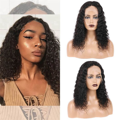 Deep Wave T Part Lace Wigs Human Hair wigs for black Women Middle Part Glueless Wigs 150% Density Can be Dyed