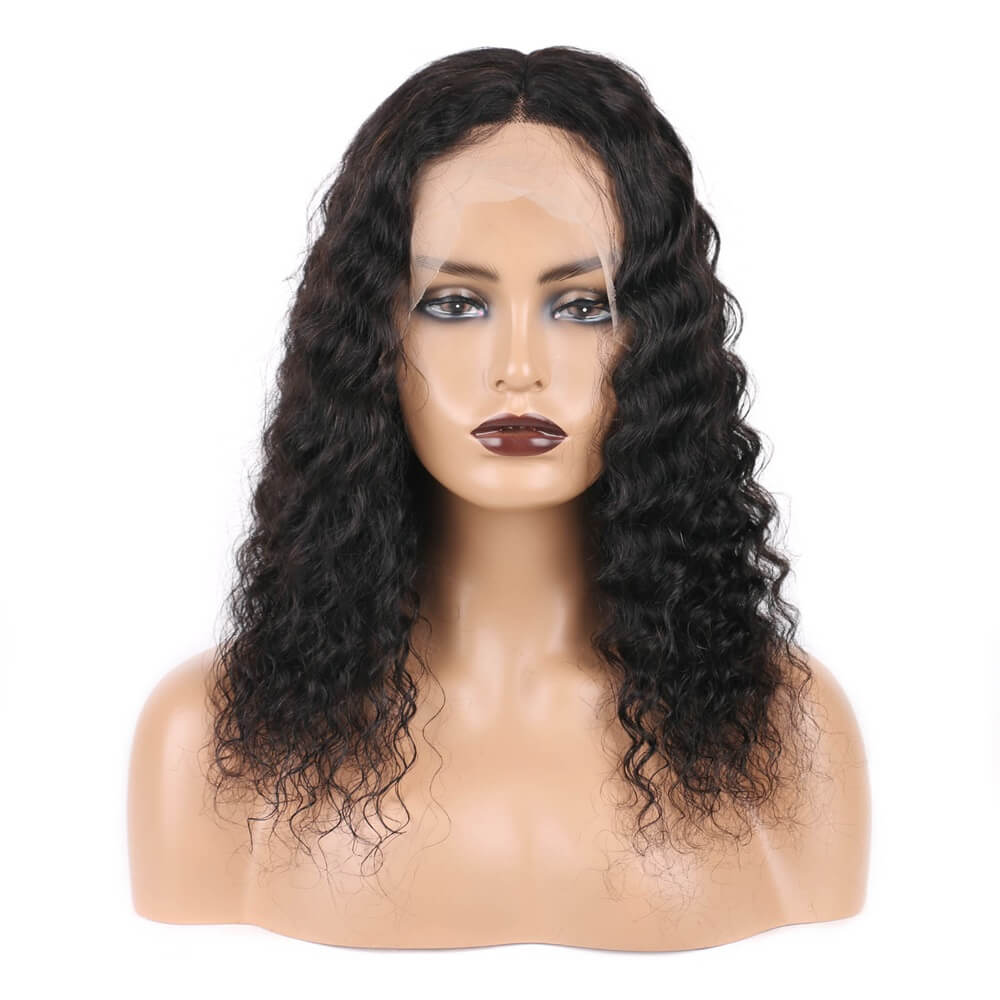 Deep Wave T Part Lace Wigs Human Hair wigs for black Women Middle Part Glueless Wigs 150% Density Can be Dyed