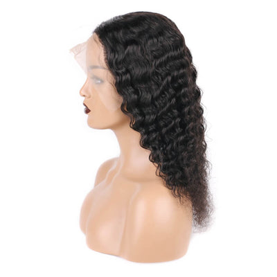 Deep Wave T Part Lace Wigs Human Hair wigs for black Women Middle Part Glueless Wigs 150% Density Can be Dyed