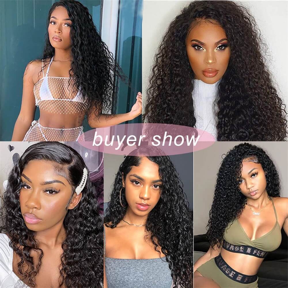 Deep Wave T Part Lace Wigs Human Hair wigs for black Women Middle Part Glueless Wigs 150% Density Can be Dyed