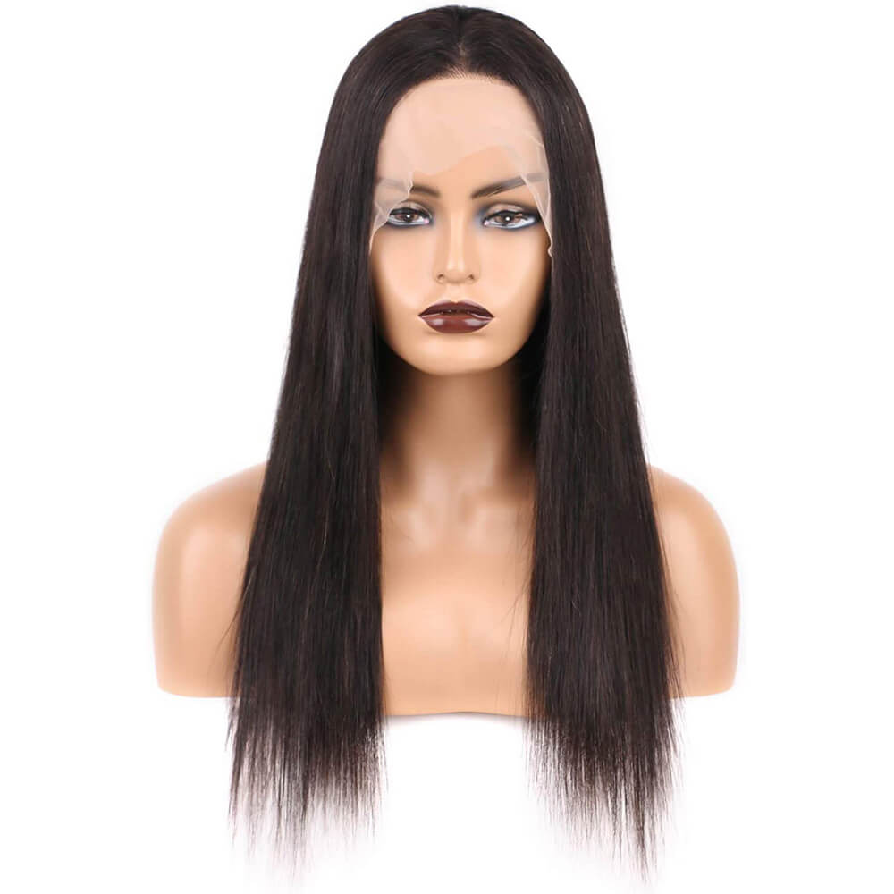 T Part Wig Human Hair Straight Hair Glueless Lace Wigs Middle Part No Bang Can be Styled