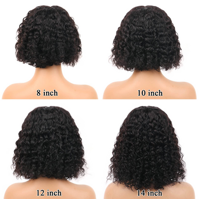 T Part Bob Wigs Human Hair Water Wave Remy Hair Lace Wigs Middle Part 150 Density