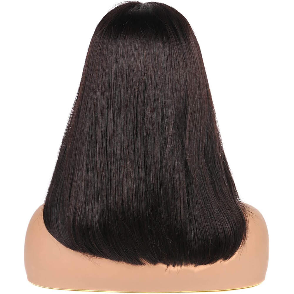 T Part Bob Lace Wig Glueless Straight Human Hair Wigs Middle Parting Wig for Women 150% Density Bob Wigs Blunt Cut