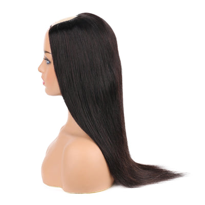 U Part Human Hair Wigs Silky Straight Half Wig Glueless without Sewing Wigs 150% Density