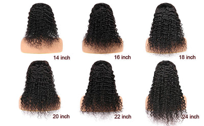 U Part Wig Deep Curly Hair Wig for Women Remy Human Hair U Shape Clip in Glueless Wigs 150% Density