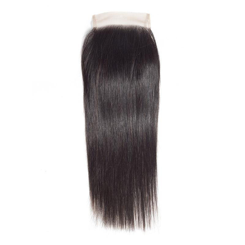 Daimer 4x4 Lace Closure Brazilian Straight Human Hair Closure Free Part Remy Natural Black