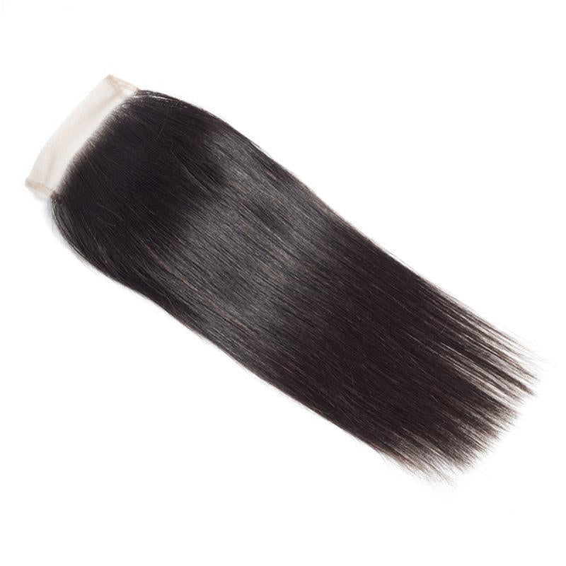 Daimer 4x4 Lace Closure Brazilian Straight Human Hair Closure Free Part Remy Natural Black