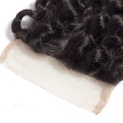 Daimer 4x4 Lace Closure Free Part Deep Curly Closure Human Hair Brazilian Remy Hair Closure