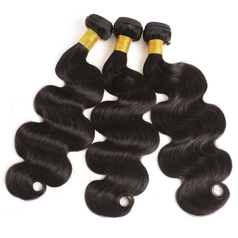 Daimer Brazilian Body Wave 3 Bundles With Frontal Virgin Human Hair Weave With Frontal Remy Hair Extension