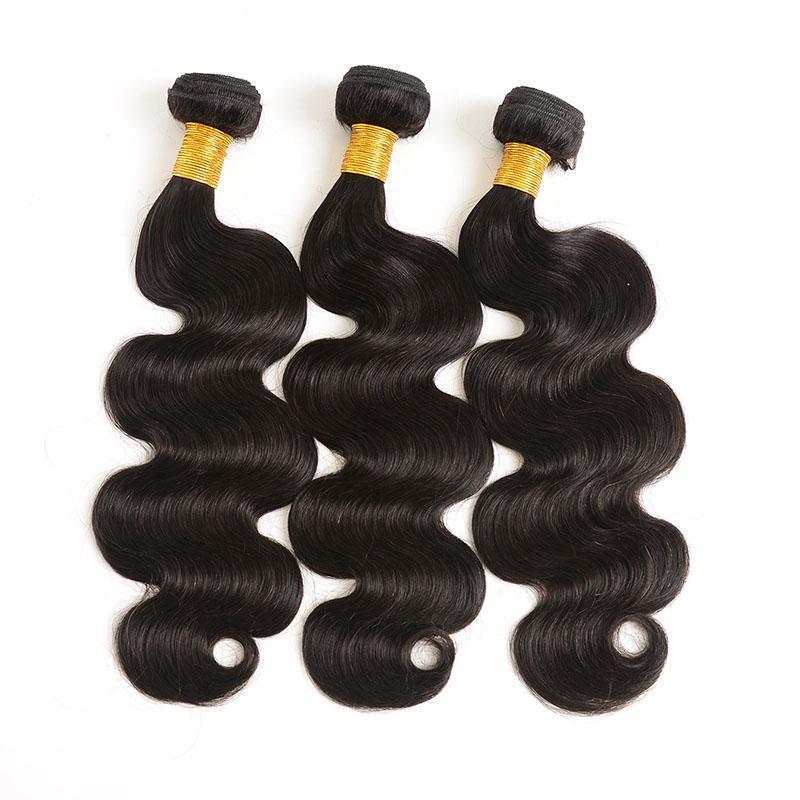 Daimer Brazilian Body Wave Hair Weave Bundles Natural Black 100% Remy Human Hair Weave 3 Pieces 8-30 Inch Hair Extensions