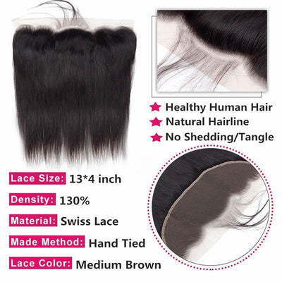 Daimer Hair Ear To Ear Lace Frontal Brazilian Straight 100 Human Hair Swiss Lace 13x4 Frontal