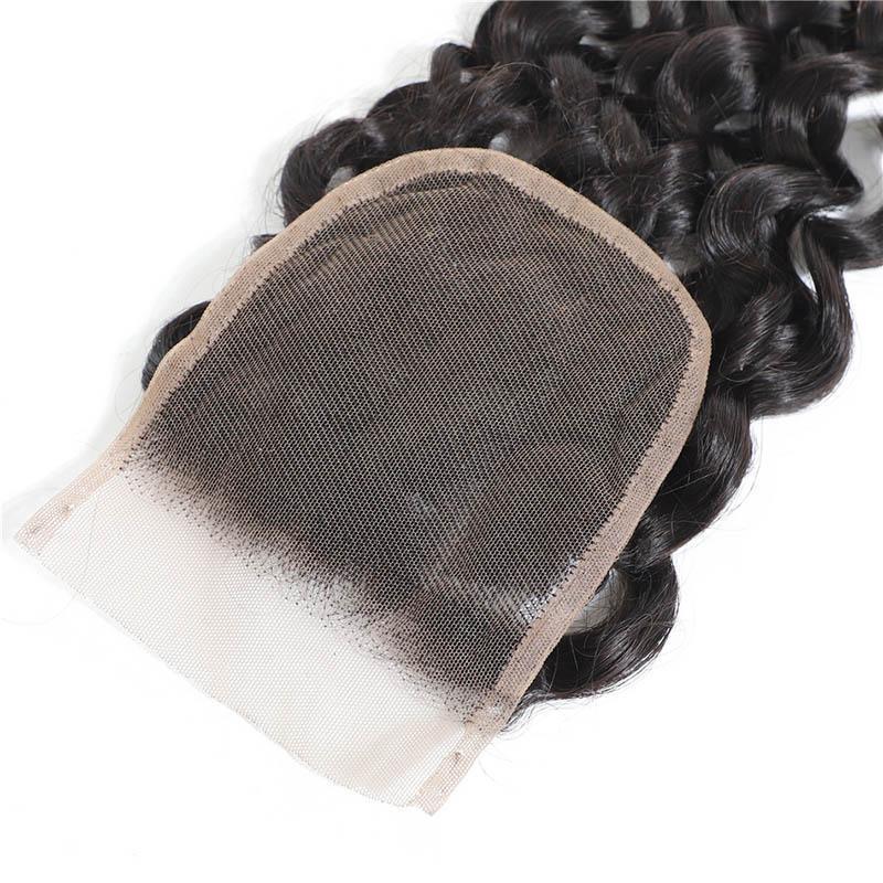 Daimer Hair Remy Hair Swiss Lace Closure Brazilian Water Wave 4x4 Lace Closure Human Hair Natural Black