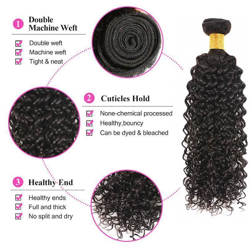 Daimer Kinky Curly Hair Bundles Remy Human Hair Extensions Natural Black Brazilian Hair 3 Bundles Deals