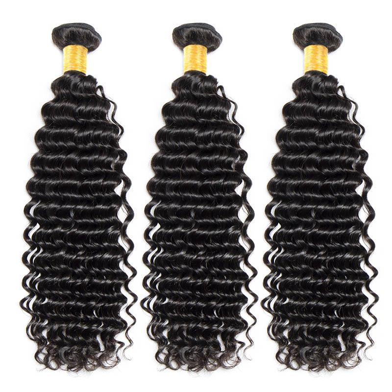 Deep Wave Hair Bundles Brazilian Hair Weave Bundles Deep Curly Hair Bundles Weft Virgin Human Hair 3 Bundles