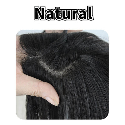 Silk Base Hair Topper Human Hair Clip In Hair Piece For Women Natural Color Remy Women Toupee With Double Knots