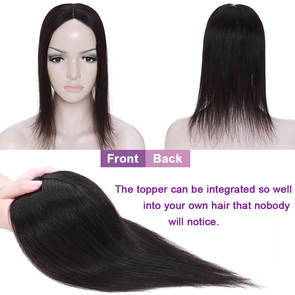 Silk Base Hair Toppers For Women Clip In Hair Hairpiece Hand Made Lightweight Breathable Hair Closure Hair Supplementing Set Women