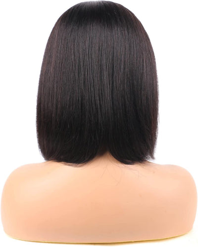 Headband Bob Wigs Human Hair Straight Short Bob Remy Hair Wigs Blunt Cut 150 Density