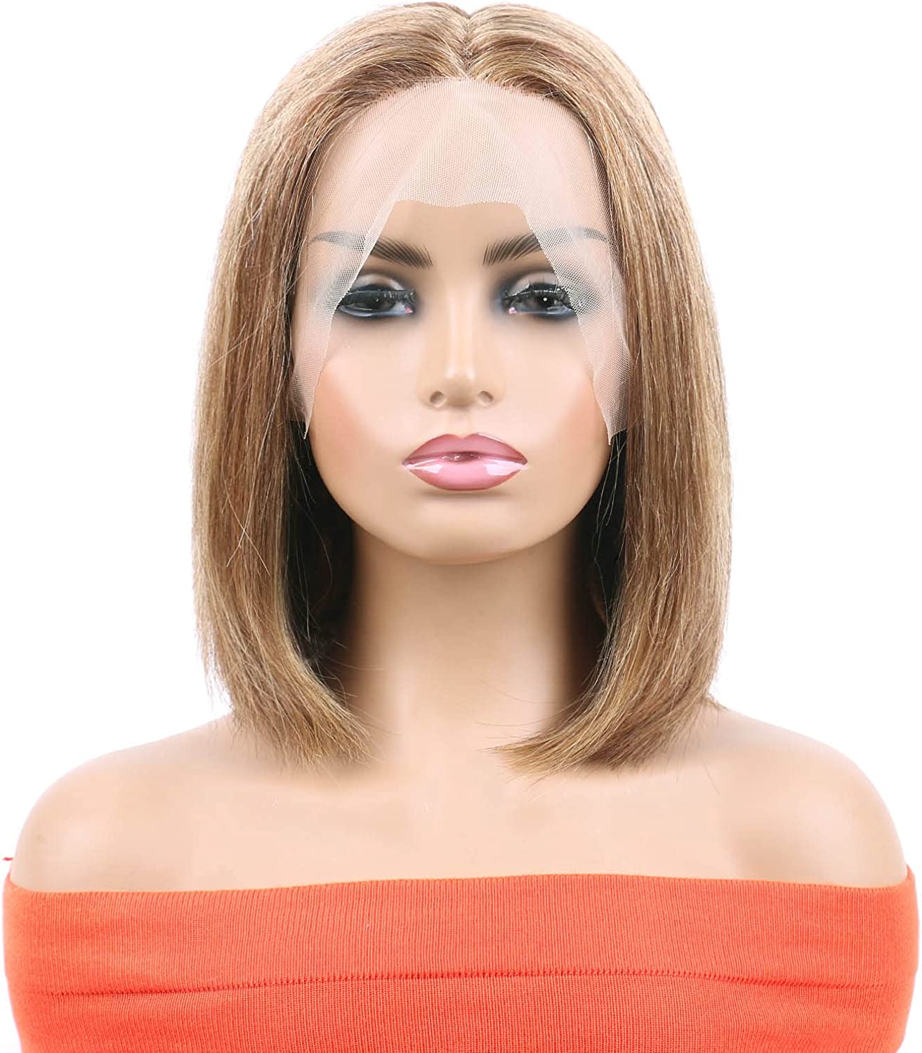 T Part Wig Human Hair Bob Wigs 4/27 Highlight Short Bob Straight Hair Wigs for Women