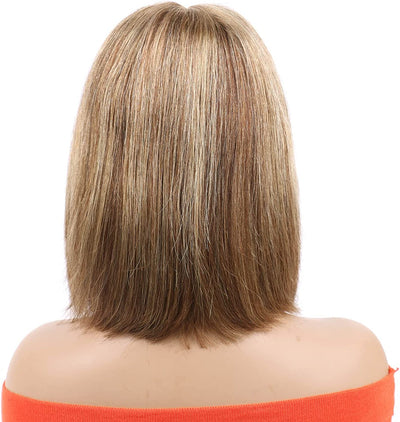 T Part Wig Human Hair Bob Wigs 4/27 Highlight Short Bob Straight Hair Wigs for Women