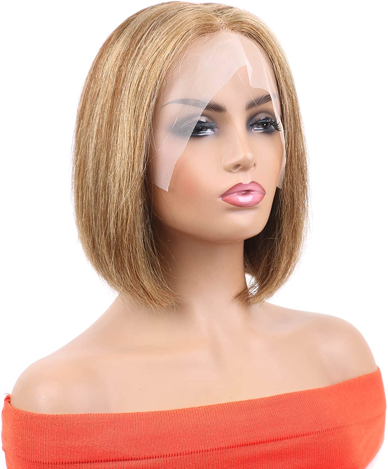 T Part Wig Human Hair Bob Wigs 4/27 Highlight Short Bob Straight Hair Wigs for Women