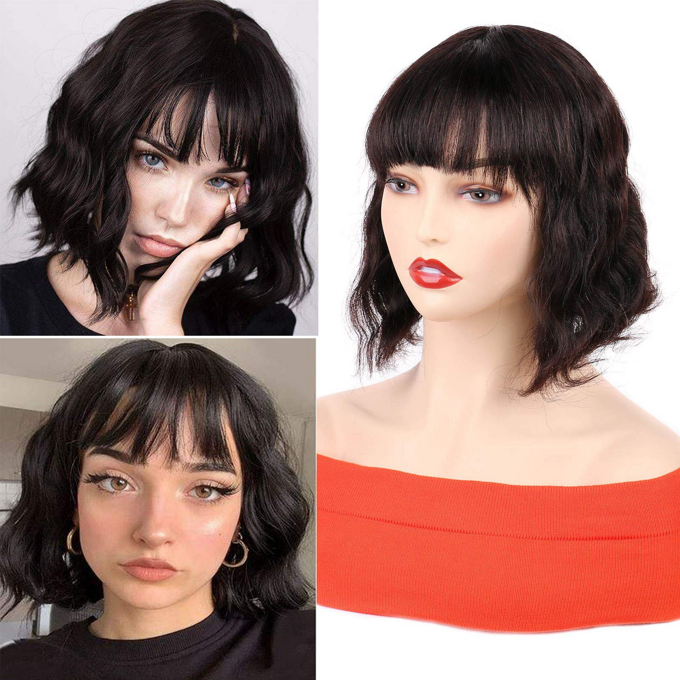 Bob Wig Human Hair Body Wave Remy Hair Glueless Wig for Women 150% Density Can be Colored