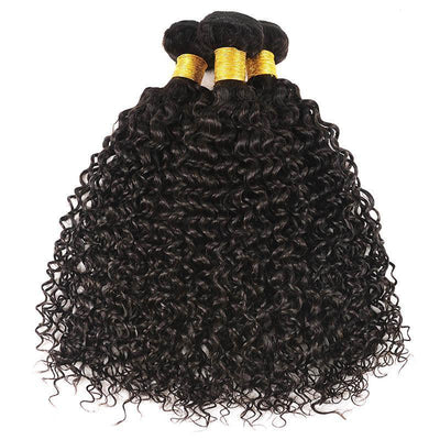 Kinky Curly Hair Bundles With Lace Frontal Human Hair 3 Bundles With Ear To Ear Closure Brazilian Virgin Hair Weave