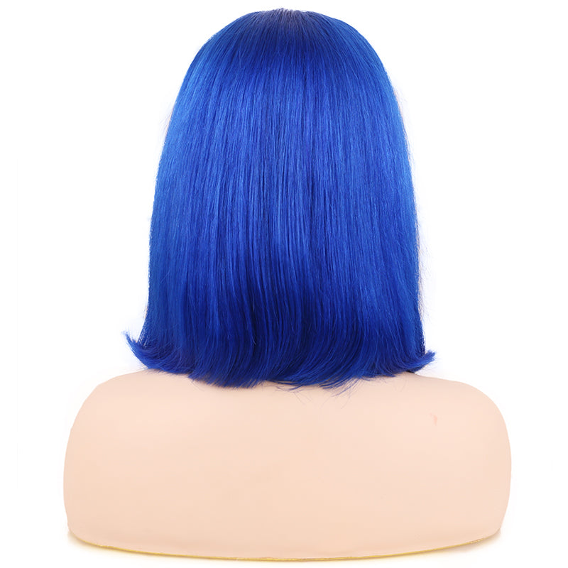 Blue Straight Bob Lace Front Wigs Human Hair for Women Remy Hair 13x4 Lace Frontal Bob Wigs Natural Hairline