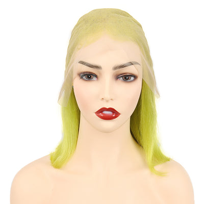 Chartreuse Yellow Straight Bob Lace Front Wigs Human Hair for Women Remy Hair 13x4 Lace Frontal Bob Wigs