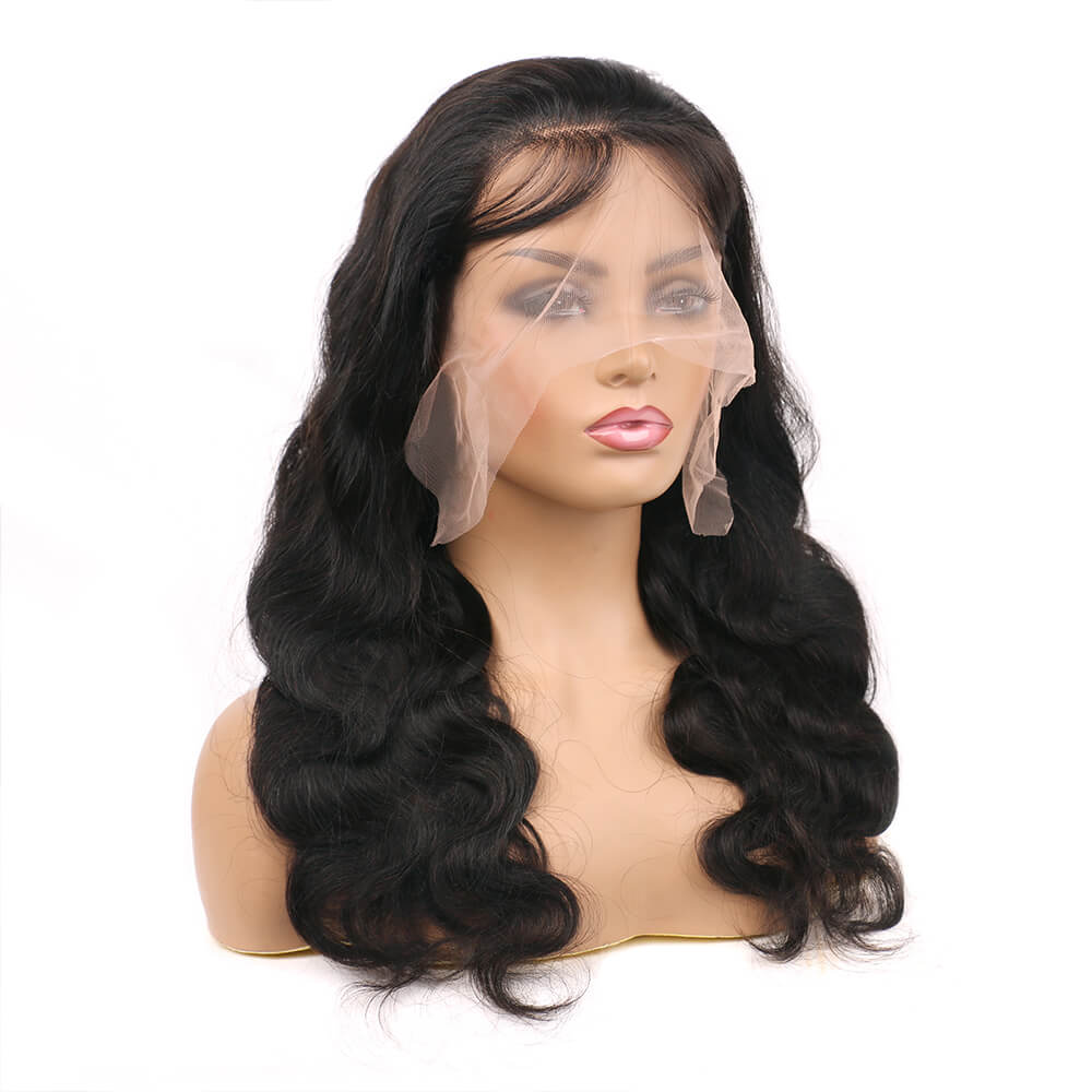 Human Hair Lace Front Wig Body Wave 13x4 Lace Frontal Wigs for Women 150% Density Brazilian Human Hair Wig Natural Black