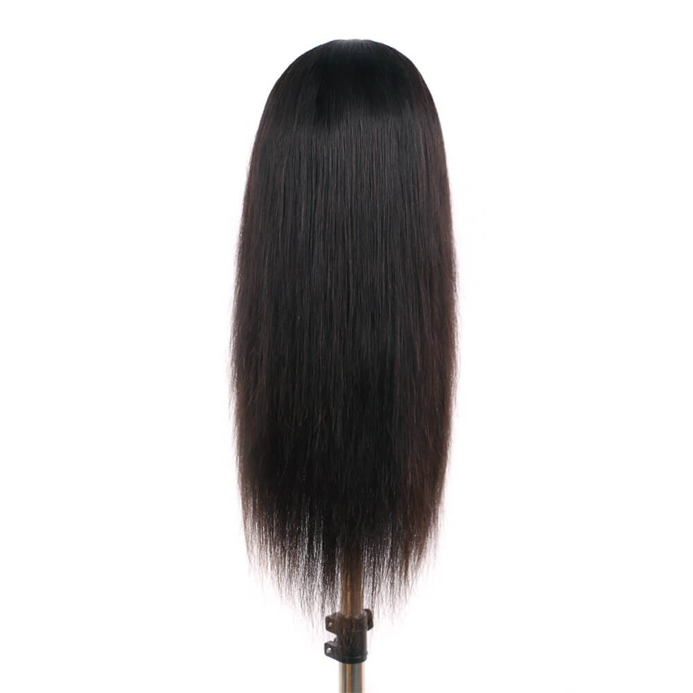 Human Hair Lace Front Wig Silky Straight Hair Free Part Glueless Wigs For Women Natural Color With Baby Hair Adjustable Straps