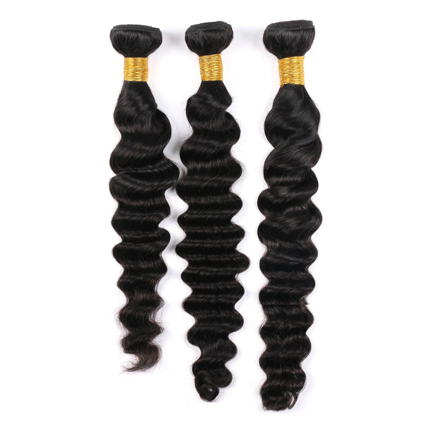 Loose Deep Wave Human Hair Bundles Brazilian Remy Hair Loose Deep Curly Hair 3 Bundles Natural Color