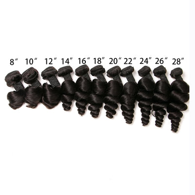 Loose Wave Bundles Natural Black 100% Remy Human Hair Bundles 9A Remy Hair Loose Curl Sew In Extensions