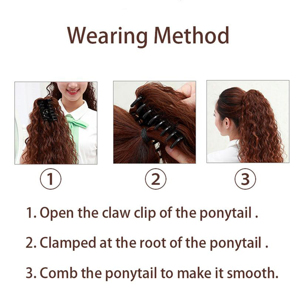 Claw Clip In Ponytail Human Hair For Women Water Wave  Pony Tail 100-200g Brazilian Remy Hair Clip In Ponytail Extensions